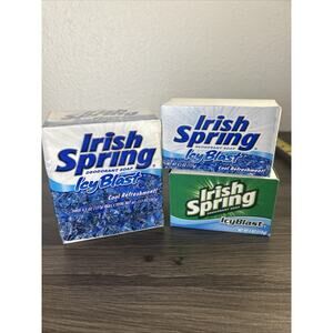 Irish Spring Soap Lot 5 Bars Icy Blast + Original NOS Vintage USA Mixed Lot NEW